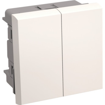 Выключатель двухклавишный IEK ВК1-22-00-П (на 2 модуля) ПРАЙМЕР белый - CKK-40D-VD2-K01